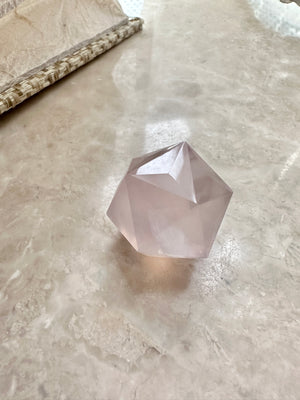 GemGem Crystal NEG Exclusive - Pink Azeztulite Icosahedron    <BR> 神聖幾何20面體粉色阿賽斯特萊晶石 32 grams - newearthstore