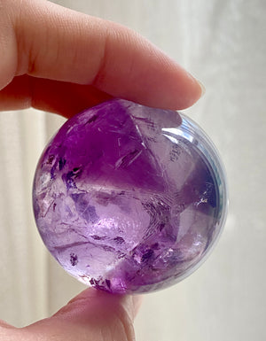 GemGem Crystal NEG Exclusive - Amethyst sphere (Radioactive symbol) <BR> 輻射標誌指紋紫水晶球 121 grams - newearthstore