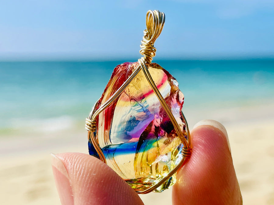 Andaras - Lemurian Dream New Earth Rainbow baby Pendant<BR>列木里亞夢想新地球之彩虹吊墜 - newearthstore