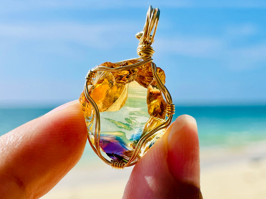 Andaras - Lemurian Dream New Earth Rainbow baby Pendant 列木里亞夢想新地球之彩虹吊墜 - newearthstore