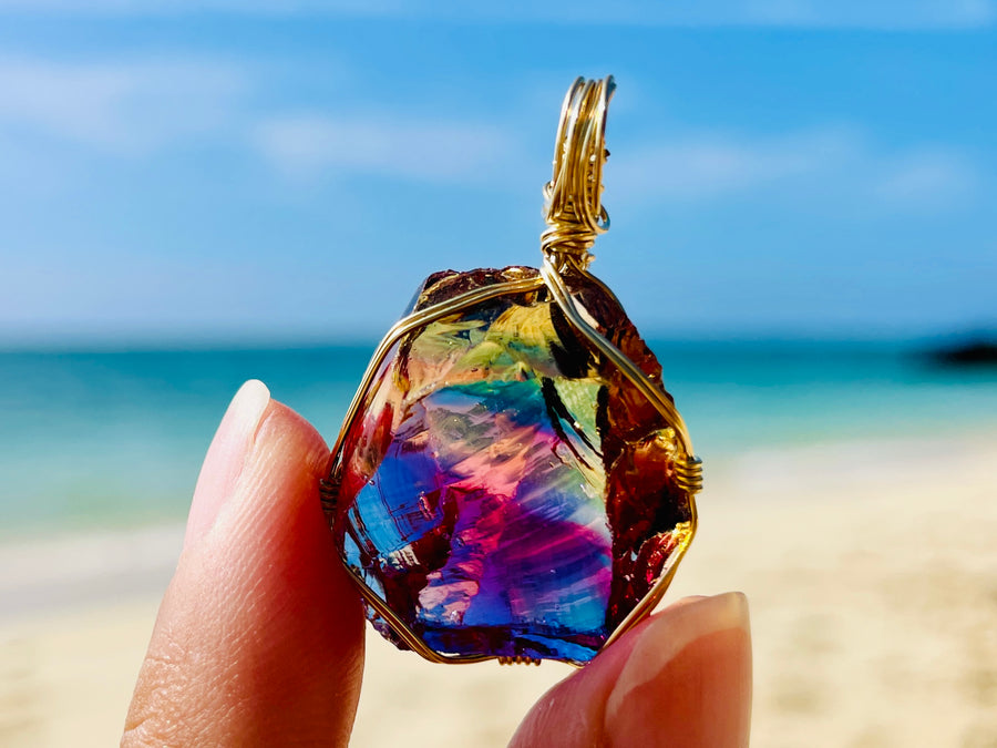 Andaras - Lemurian Dream New Earth Rainbow baby Pendant 列木里亞夢想新地球之彩虹吊墜 - newearthstore
