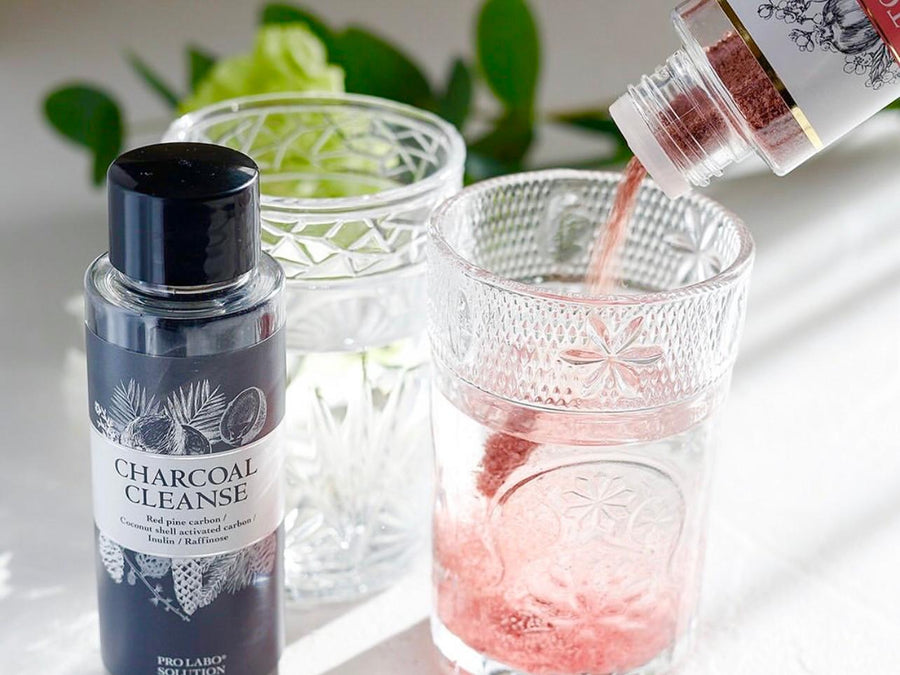 Esthe Pro Labo Gran Medic ~ CHARCOAL CLEANSE + TOU CLEANSE COMBO SETS <BR> 活性炭排毒補充劑粉末 + 高顏值櫻花抗糖化維生素複合補充劑美容粉末組合 (組合優惠 95 折) ( Pre-Order 接受預購 ) - newearthstore