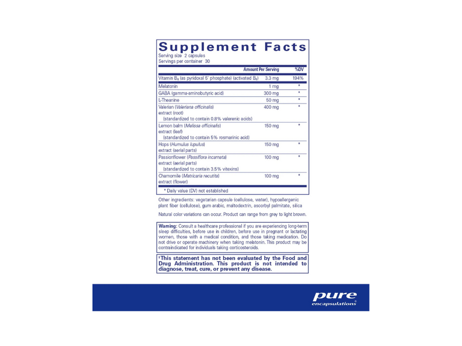 Pure Encapsulation - Best Rest Formula ( 60 units ) <BR> 安睡配方 ( 60 粒裝 )<BR> ( Pre-order 接受預購 ) - newearthstore