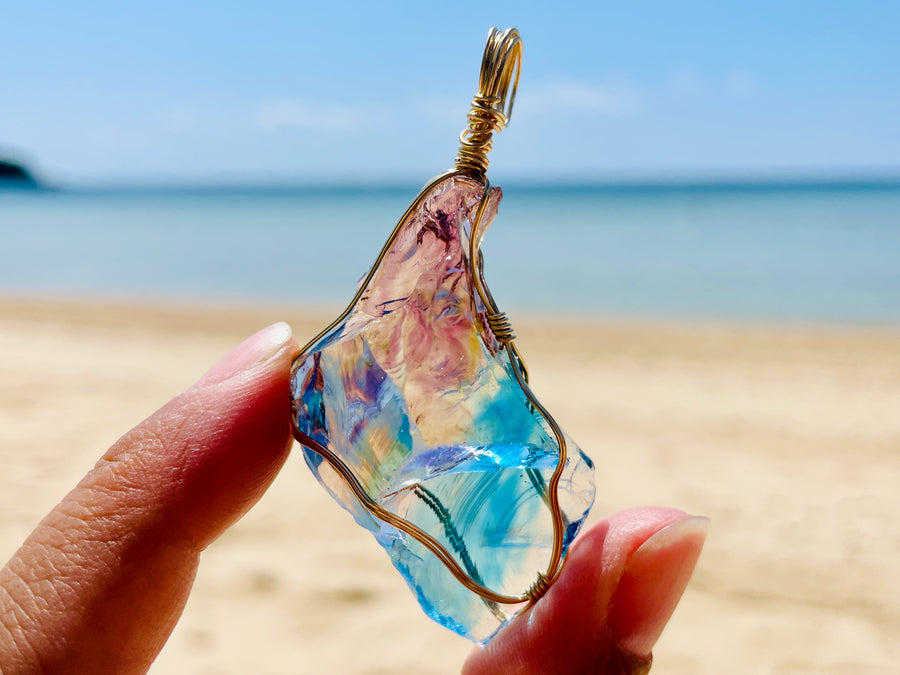 Andara - MultiDimensional Special Lemurian Rainbow DNA Activator Pendant - 多維度星際宇宙彩虹基因啟動吊墜 C - newearthstore