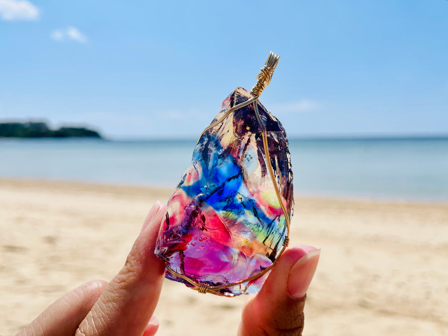 Andara - MultiDimensional Cosmic Rainbow DNA Activator Pendant - 多維度星際宇宙彩虹基因啟動吊墜 G - newearthstore