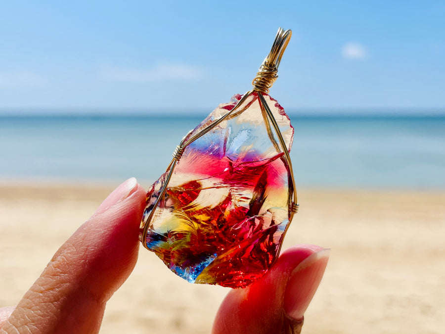 Andara - MultiDimensional Cosmic Rainbow DNA Activator Pendant - 多維度星際宇宙彩虹基因啟動吊墜 H - newearthstore