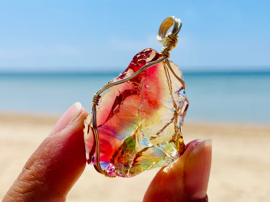 Andara - MultiDimensional Cosmic Rainbow DNA Activator Pendant - 多維度星際宇宙彩虹基因啟動吊墜 J - newearthstore