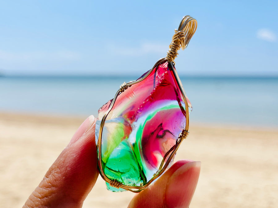 Andara - MultiDimensional Cosmic Rainbow DNA Activator Pendant - 多維度星際宇宙彩虹基因啟動吊墜 K - newearthstore