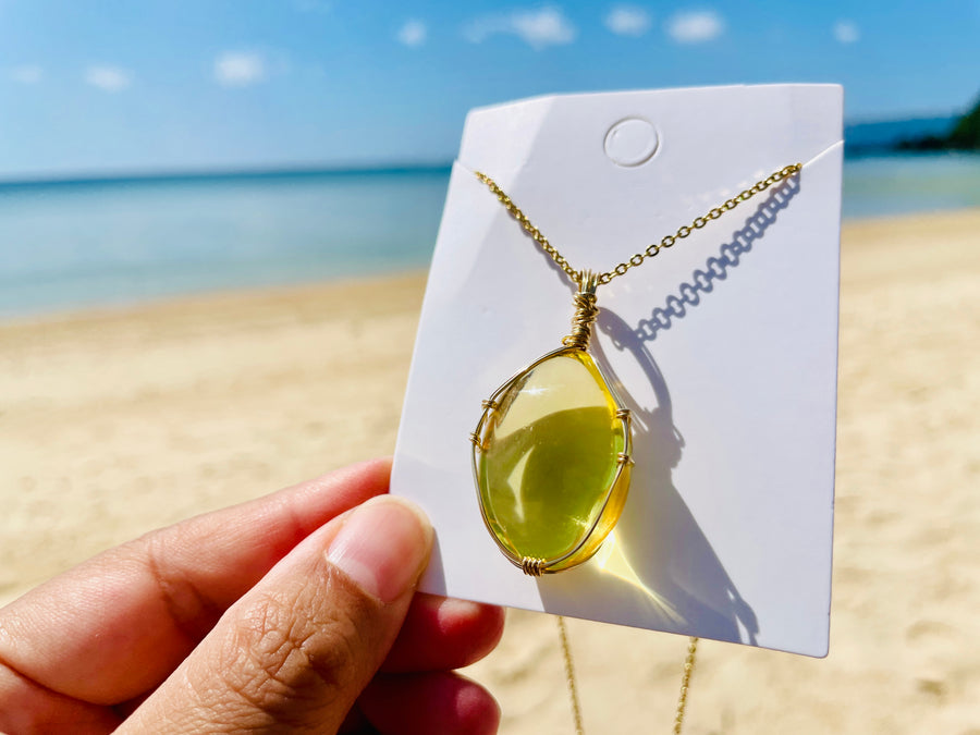 Andaras - Solaris Yellow Pendant Polished Pendant <BR> 神聖的太陽光芒吊墜 - newearthstore