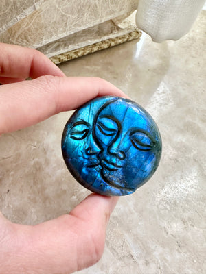 [1113 New Pending] GemGem Crystal NEG Exclusive - Moon Face Blue Flash Labradorite <BR>全藍光月亮拉長石 - newearthstore