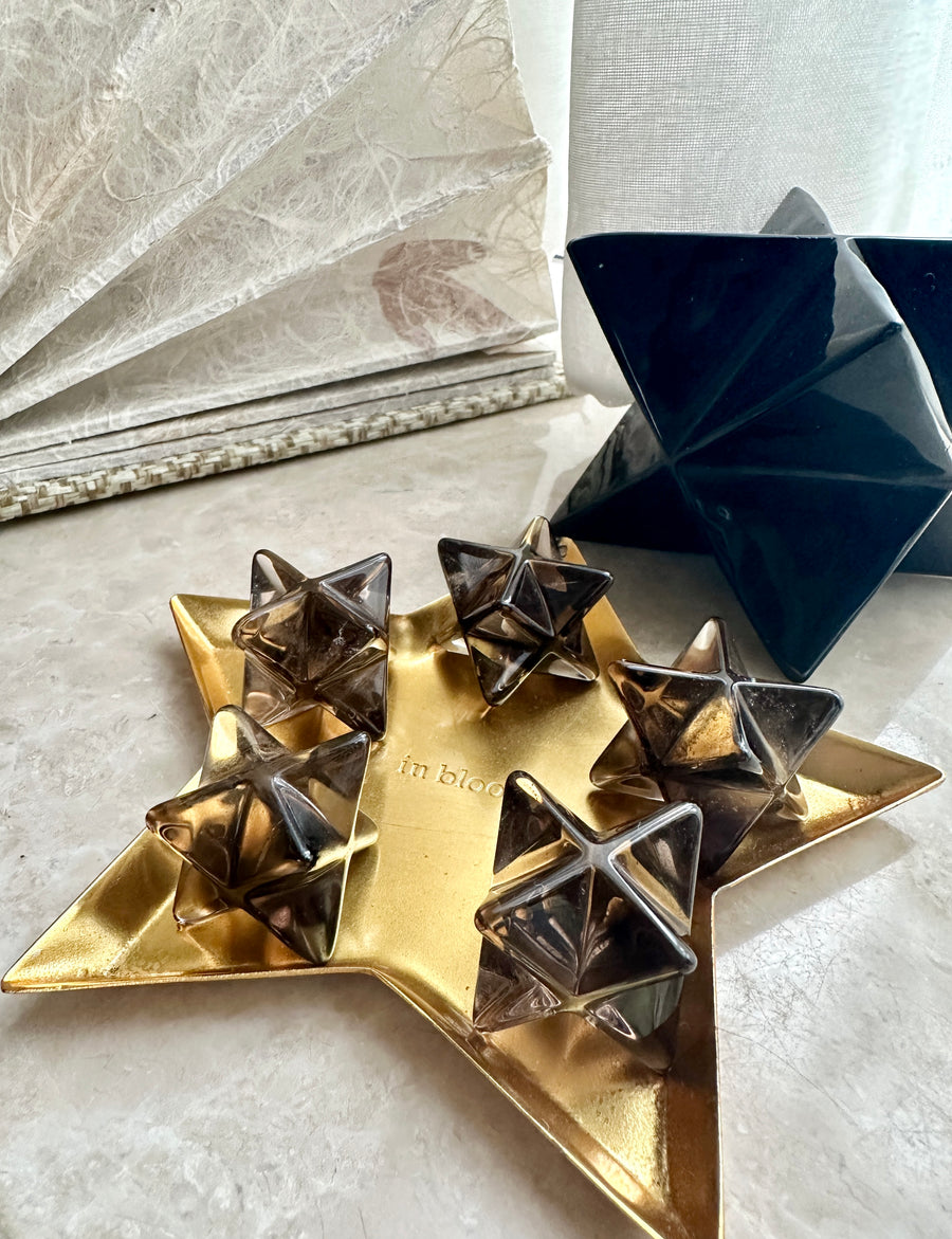 GemGem Crystal NEG Exclusive - Merkaba Smoky Quartz And Black Obsidian From Brazil<BR>梅爾卡巴茶水晶及黑曜石 6 件晶石套裝 - newearthstore