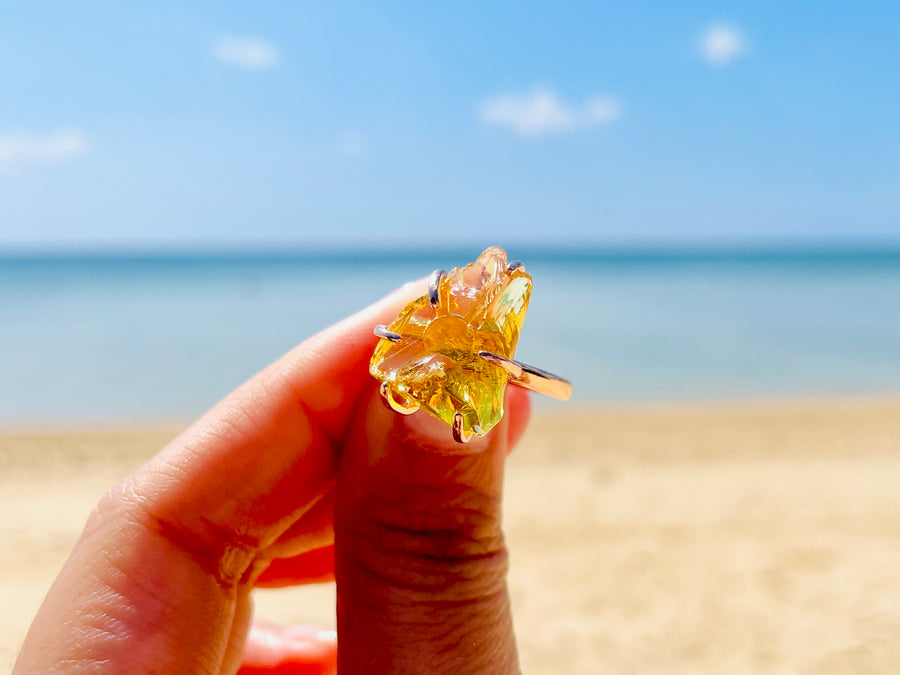 Andara Ring - Solaris in 18K Rose Gold <BR> 神聖的太陽金色光芒戒指 - newearthstore