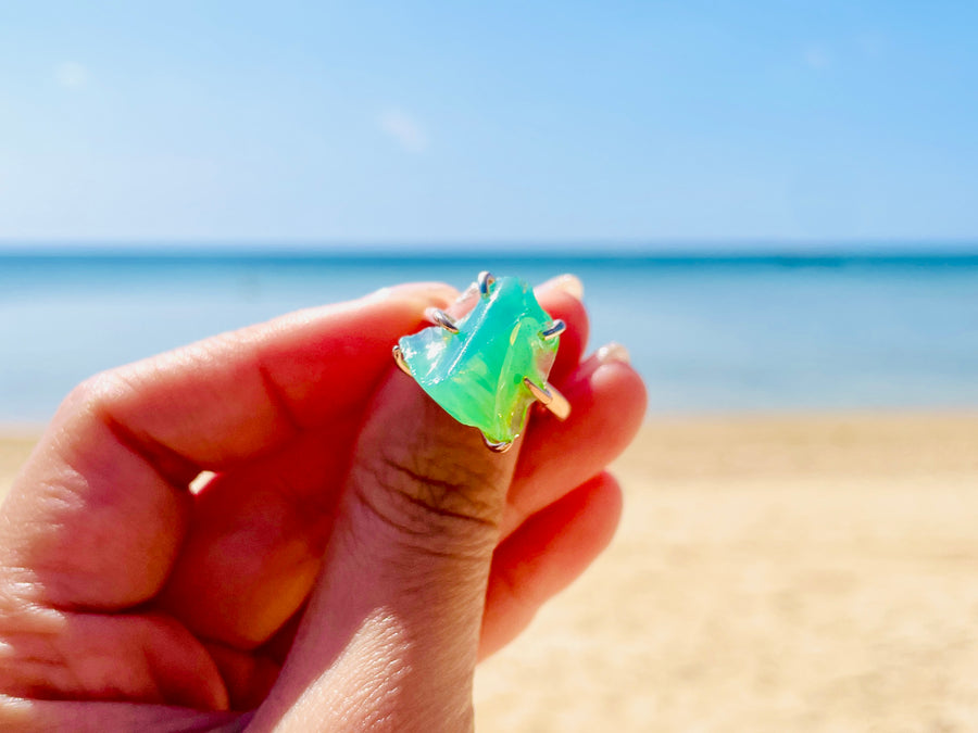Andara Ring - Aurora Borealis Andara Cosmic Ray DNA Activation in 18K Rose Gold <BR> 啟動宇宙能量 - 北極光戒指 - newearthstore