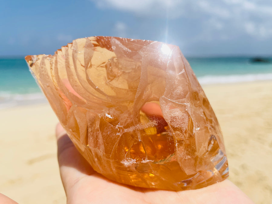 ( 0513 new pending ) Andaras -  Lemurian Pearlescent Love Wisdom Accelerator <BR> 超級稀有列木利亞珍珠的光 229 grams - newearthstore