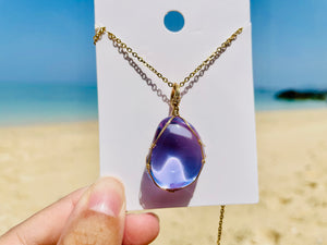 Andaras - Lilac Pendant Activate Magic & Royal Bloodlines Polished Pendant  <BR>  溫柔的淡紫色，啟動皇族血統 14 KGF 金線包裹吊墜 - newearthstore