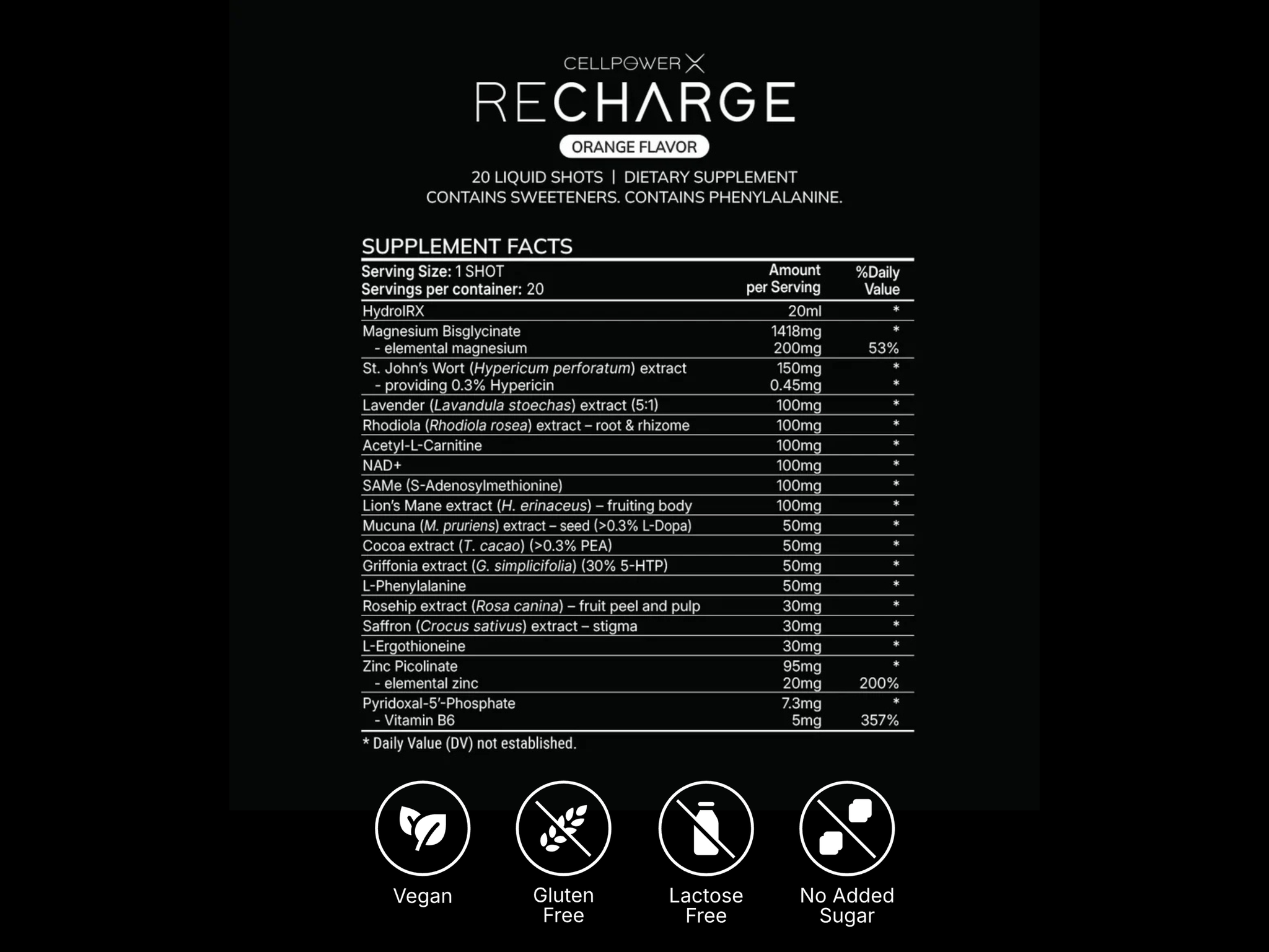 Cell Shot Nutrition CellPower X - SHOTS RECHARGE 充電濃縮液體補充劑 (Pre-order 接受預購)– newearthstore