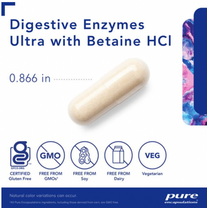 (10-04 Pending) Pure Encapsulation - Digestive Enzymes Ultra w/Betaine HCI (90 units) 含有甜菜鹼的消化酶 - newearthstore