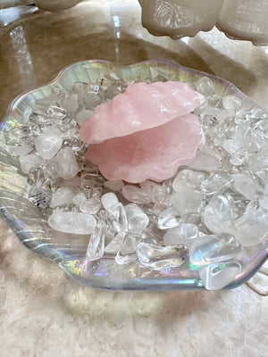 GemGem Crystal NEG Exclusive - Rose Quartz Shell <BR> 粉晶貝殼晶石 62 grams - newearthstore