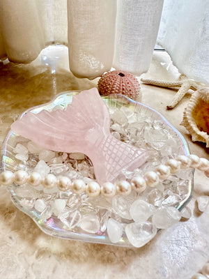 GemGem Crystal NEG Exclusive - Rose Quartz Mermaid Tail  <BR> 粉晶美人魚魚尾晶石 101 grams - newearthstore
