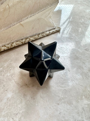 GemGem Crystal NEG Exclusive -Black Obsidian Merkaba Star From Mexico  <BR> 梅爾卡巴12晶尖星體黑曜石水晶 54 grams - newearthstore