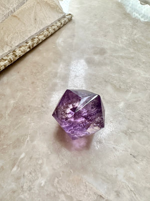 GemGem Crystal NEG Exclusive - Purple Azeztulite Triakis Icosahedron    <BR> 神聖幾何60面體紫色彩虹阿賽斯特萊晶石 23 grams - newearthstore