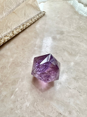 GemGem Crystal NEG Exclusive - Purple Azeztulite Triakis Icosahedron    <BR> 神聖幾何60面體紫色彩虹阿賽斯特萊晶石 23 grams - newearthstore