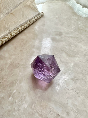 GemGem Crystal NEG Exclusive - Purple Azeztulite Triakis Icosahedron    <BR> 神聖幾何60面體紫色彩虹阿賽斯特萊晶石 23 grams - newearthstore