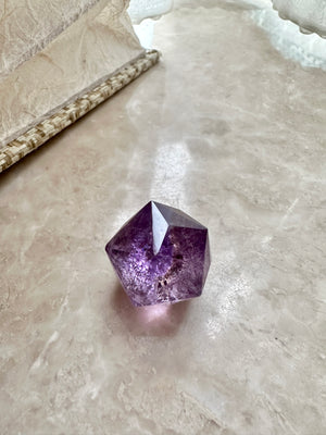 GemGem Crystal NEG Exclusive - Purple Azeztulite Triakis Icosahedron    <BR> 神聖幾何60面體紫色彩虹阿賽斯特萊晶石 23 grams - newearthstore