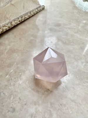 GemGem Crystal NEG Exclusive - Pink Azeztulite Icosahedron    <BR> 神聖幾何20面體粉色阿賽斯特萊晶石 32 grams - newearthstore