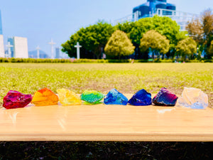 Andaras  - Rainbow Lightbody Chakra Set 8 Pieces <BR> 彩虹光體脈輪水晶啟動 255grams - newearthstore
