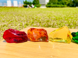 (0218 new pending )Andaras - Rainbow Lightbody Chakra Set 7 Pieces <BR> 彩虹光體脈輪水晶啟動 230grams - newearthstore