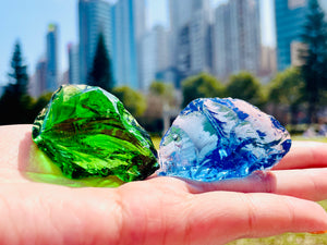 (0218 new pending )Andaras - Rainbow Lightbody Chakra Set 7 Pieces <BR> 彩虹光體脈輪水晶啟動 230grams - newearthstore