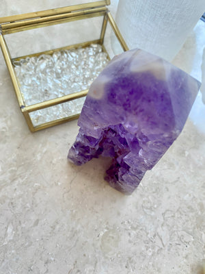 GemGem Crystal NEG Exclusive - Amethyst Tooth Crystal Point <BR> 濃色紫水晶晶牙水晶柱 410 grams - newearthstore