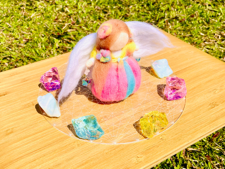 Andara - New Earth Angelic Three Fold Flame Activation Grid Set <BR> 新地球天使三火焰啟動 B ( 連有神聖幾何圓碟及小天使 ) - newearthstore