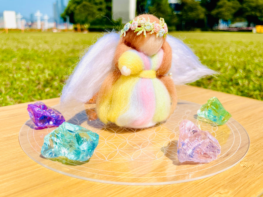 Andaras - New Earth Higher Ray Crystalline Lightbody Activation set <BR> 高維度新地球之光水晶光體啟動組合 C ( 連有神聖幾何圓碟及小天使 ) - newearthstore