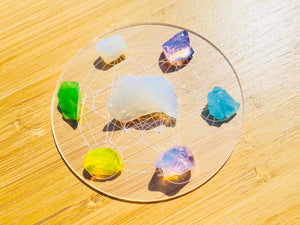 Andaras - Cosmic Crystalline Higher Realms Angelic Mini Grid Set with Sacred Geomatry Disc <BR> 宇宙水晶更高次元天使啟動組 ( 連有神聖幾何圓碟 ) - newearthstore