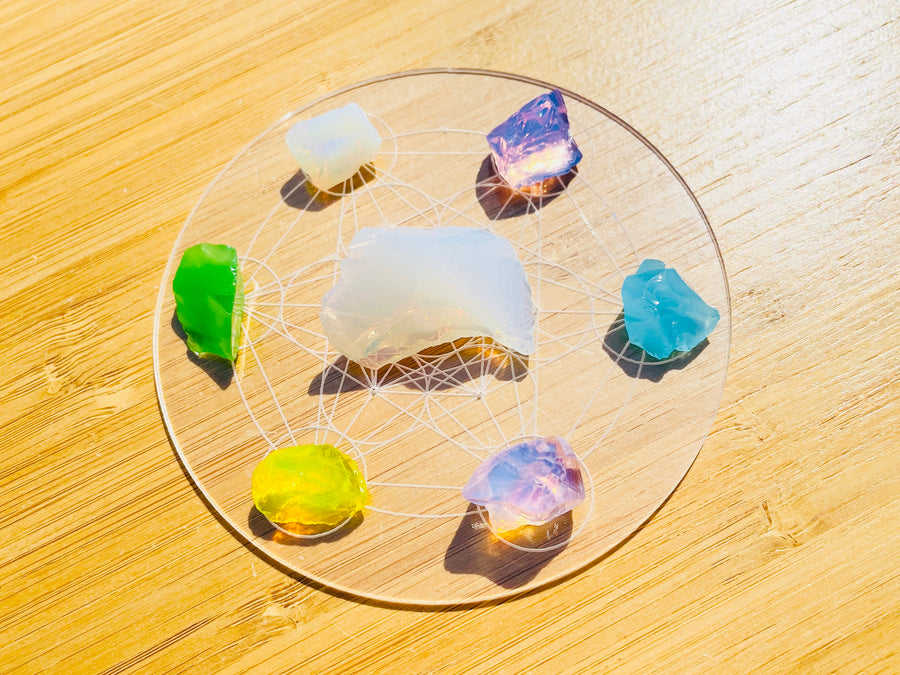 Andaras - Cosmic Crystalline Higher Realms Angelic Mini Grid Set with Sacred Geomatry Disc <BR> 宇宙水晶更高次元天使啟動組 ( 連有神聖幾何圓碟 ) - newearthstore