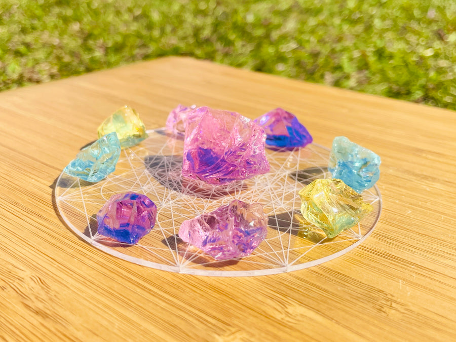 Andaras - New Earth Soft Pink Higher Heart Crystalline Lightbody Activation Grid Set  <BR> 新地球柔和粉紅女性能量高次元水晶光體啟動組合列陣 ( 連有神聖幾何圓碟 ) - newearthstore
