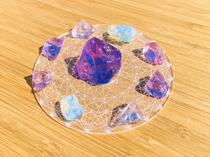 Andaras - Angelic Orchird Heart Divine Transformation Mini Grid Set with Sacred Geomatric Disc <BR> 宇宙天使神聖轉化組合 ( 連有神聖幾何圓碟 ) - newearthstore