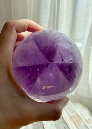 GemGem Crystal x NEG Exclusive Collection - Radioactive Symbol Amethyst sphere from Uruguay <BR> 金字塔輻射標誌紫水晶（大）980 grams - newearthstore