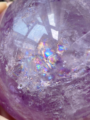 GemGem Crystal x NEG Exclusive Collection - Radioactive Symbol Amethyst sphere from Uruguay <BR> 金字塔輻射標誌紫水晶（大）980 grams - newearthstore