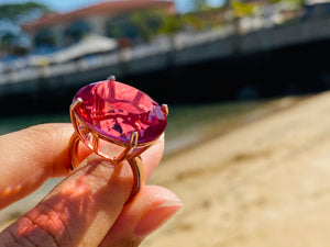 Andaras - Goddess Love Raspberry Jewel Ring <BR> 女神皇室的愛寶石切割戒指 - newearthstore
