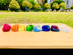 ( new pending ) Andaras - Rainbow Lightbody Chakra Set 8 Pieces 彩虹光體脈輪水晶啟動 143 grams - newearthstore