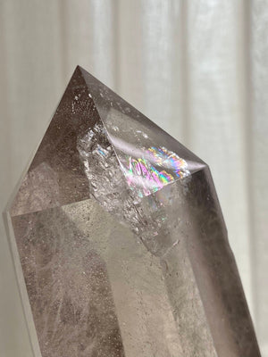 ( new pending ) GemGem Crystal - Smoky Azeztulite Tower From India<BR>茶色阿賽斯特萊水晶柱 894 grams - newearthstore
