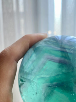 GemGem Crystal x NEG Exclusive Collection - Layered Fluorite sphere <BR> 紫藍綠色千層螢石共生礦物水晶球 651 grams - newearthstore