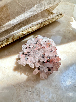 GemGem Crystal - Quartz With Pyrite And Red Quartz Mini Cluster  <BR> 白水晶紅水晶與黃鐵礦共生小原礦 46 grams - newearthstore