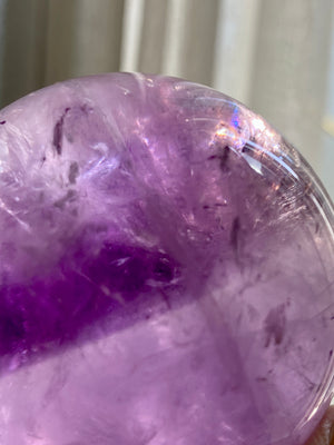 GemGem Crystal - Radioactive Symbol Amethyst sphere from Brazil <BR> 金字塔輻射標誌紫水晶  252 grams - newearthstore