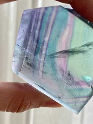 GemGem Crystal NEG Exclusive - Layered Fluorite Freeform <BR> 紫藍綠三色螢石 124 grams - newearthstore