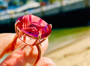 Andaras - Goddess Love Raspberry Jewel Ring <BR> 女神皇室的愛寶石切割戒指 - newearthstore