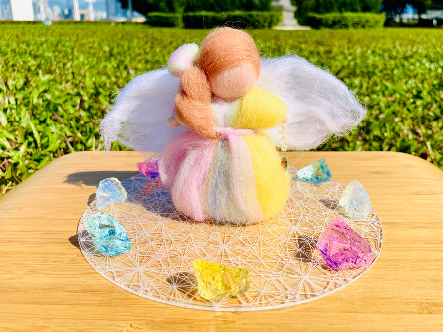 (0107new pending)Andara - New Earth Angelic Three Fold Flame Activation Grid Set <BR> 新地球天使三火焰啟動 ( 連有神聖幾何圓碟及小天使 ) - newearthstore